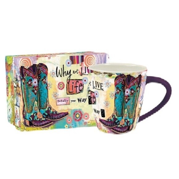 Boot Life Why Not Live Life Totally Your Way Coffee Tea Mug 17 Oz - Picture 5 of 16